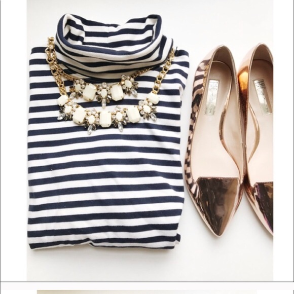 St. John's Bay Tops - Navy striped turtleneck